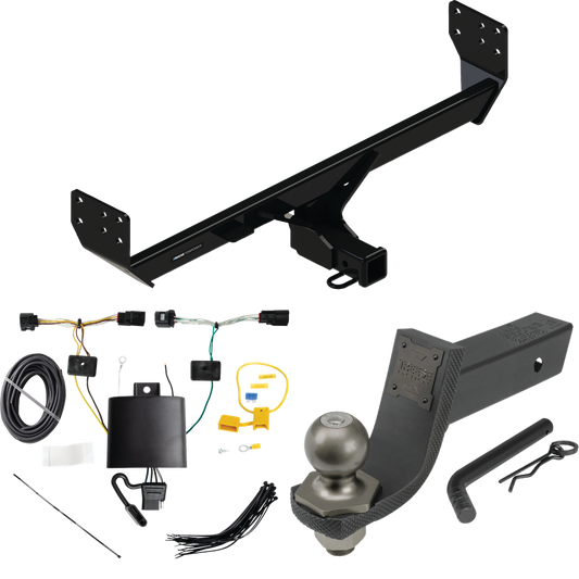 Fits 2021-2023 Genesis GV80 Trailer Hitch Tow PKG w/ 4-Flat Wiring + Interlock Tactical Starter Kit w/ 3-1/4" Drop & 2" Ball By Reese Towpower