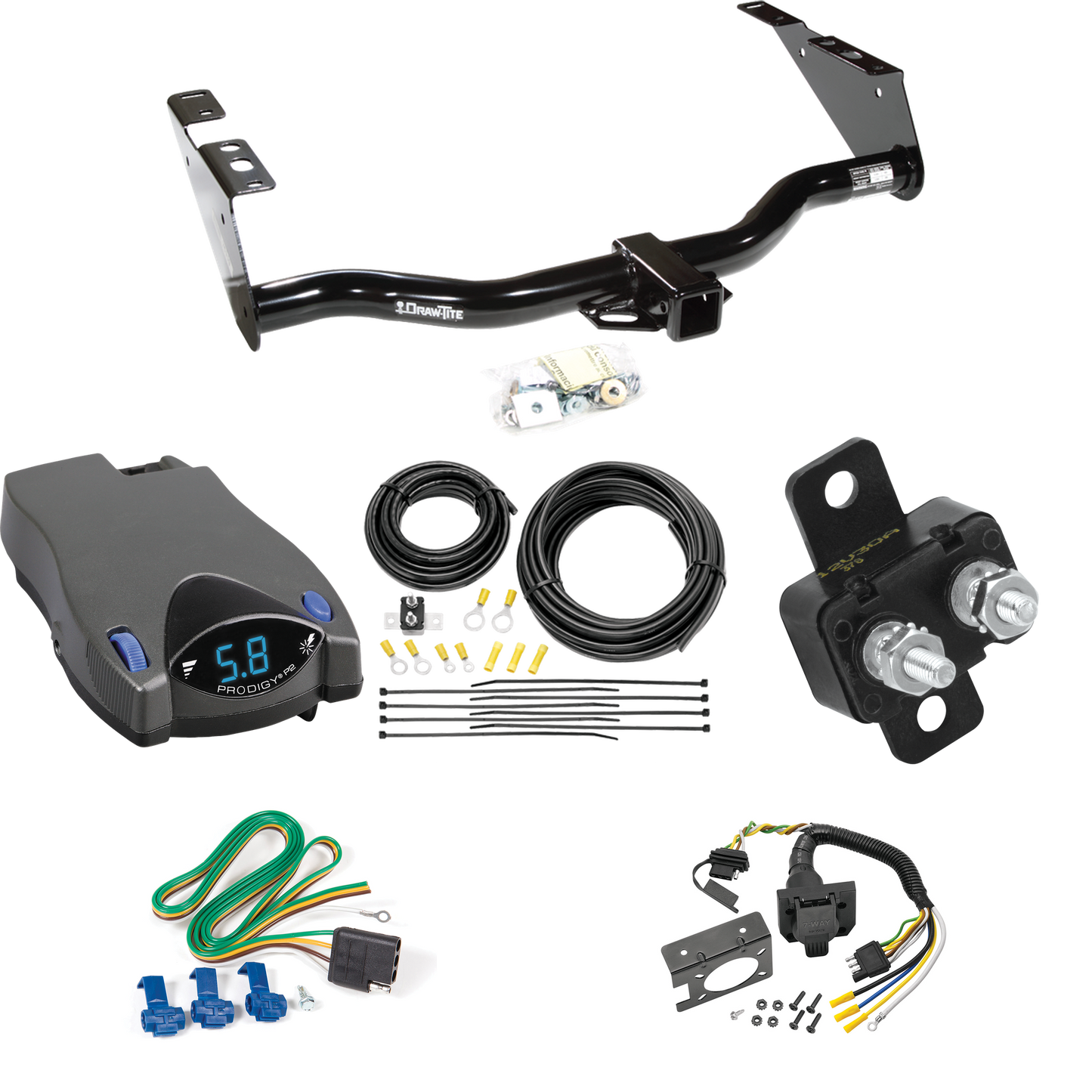 Se adapta al paquete de enganche de remolque Chrysler Town &amp; Country 2004-2007 con control de freno Tekonsha Prodigy P2 + cableado RV de 7 vías (excluye: modelos con asientos Stow &amp; Go) de Draw-Tite