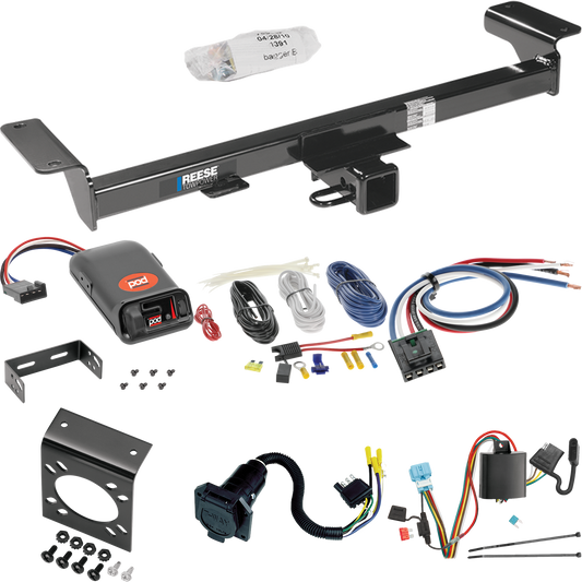 Fits 2007-2009 Acura RDX Trailer Hitch Tow PKG w/ Pro Series POD Brake Control + Generic BC Wiring Adapter + 7-Way RV Wiring By Reese Towpower