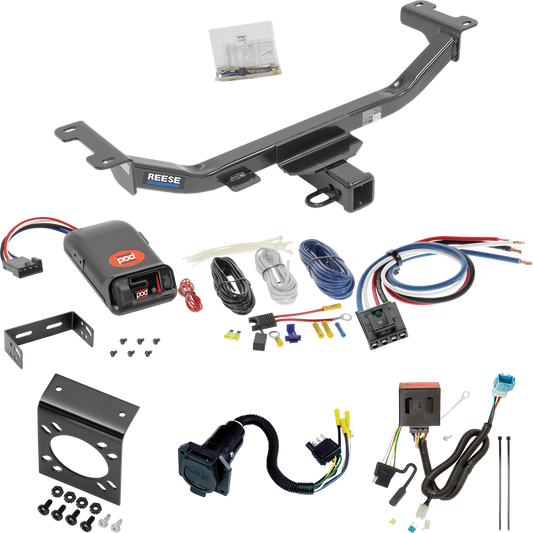 Se adapta al paquete de enganche de remolque Acura RDX 2013-2018 con control de freno POD serie Pro + adaptador de cableado BC genérico + cableado RV de 7 vías de Reese Towpower