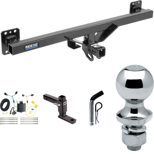 Fits 2011-2017 Volkswagen Touareg Trailer Hitch Tow PKG w/ 4-Flat Wiring + Adjustable Drop Rise Ball Mount + Pin/Clip + 1-7/8" Ball By Reese Towpower