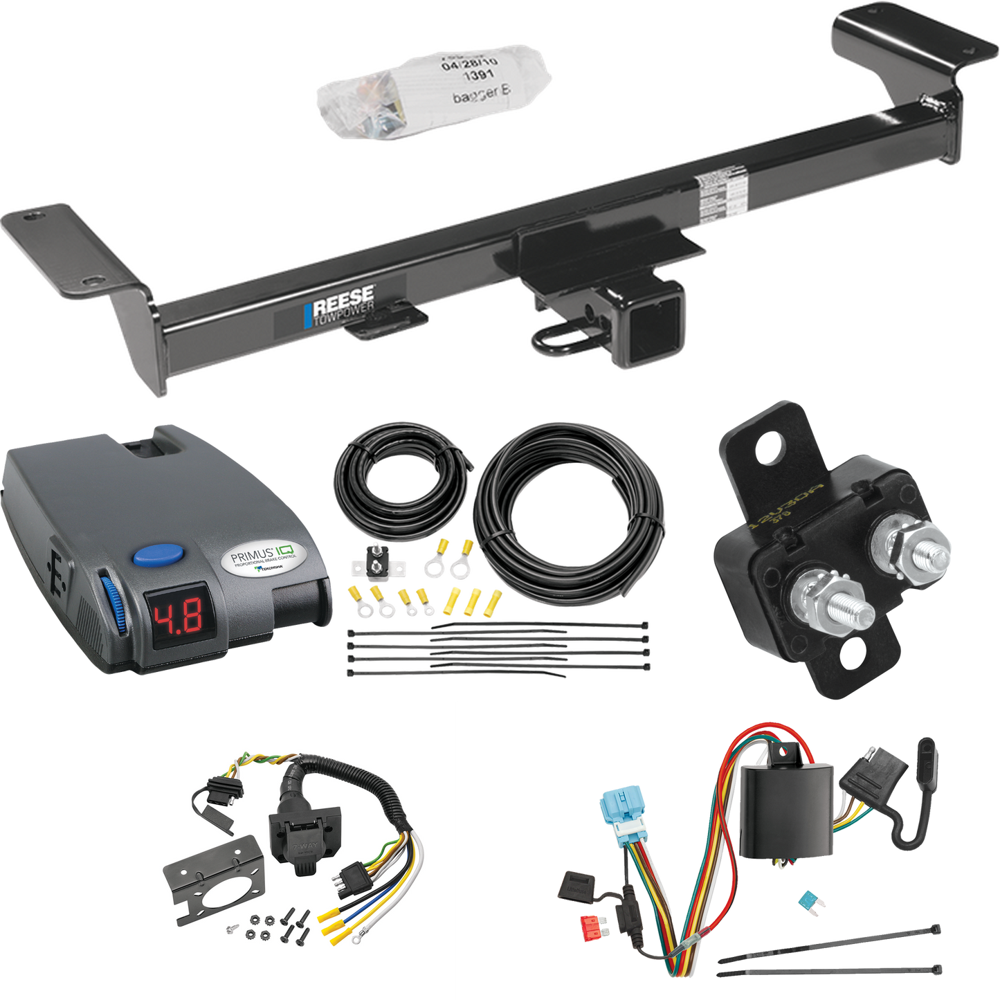 Se adapta al paquete de enganche de remolque Acura RDX 2007-2009 con control de freno Tekonsha Primus IQ + cableado RV de 7 vías de Reese Towpower