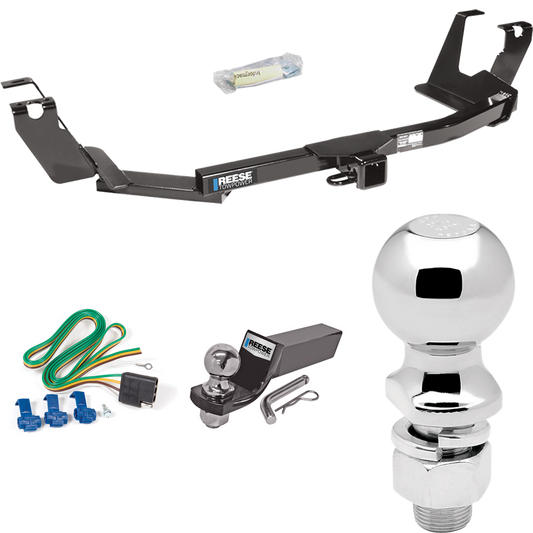 Fits 2005-2007 Dodge Grand Caravan Trailer Hitch Tow PKG w/ 4-Flat Wiring + Starter Kit Ball Mount w/ 2" Drop & 2" Ball + 2-5/16" Ball (For w/Stow & Go Seats Models) By Reese Towpower