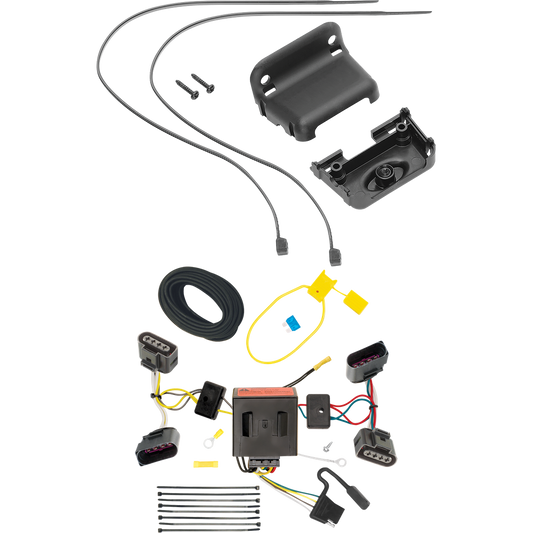 Fits 2004-2010 Volkswagen Touareg 4-Flat Vehicle End Trailer Wiring Harness + Wiring Bracket By Tekonsha