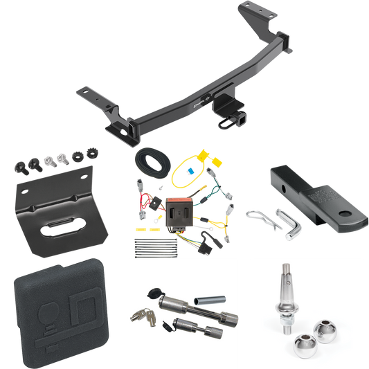 Fits 2013-2016 Mazda CX-5 Trailer Hitch Tow PKG w/ 4-Flat Wiring Harness + Draw-Bar + Interchangeable 1-7/8" & 2" Balls + Wiring Bracket + Hitch Cover + Dual Hitch & Coupler Locks By Draw-Tite