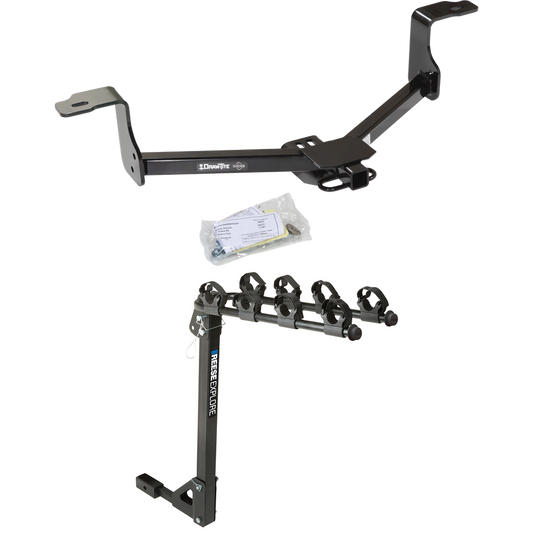 Fits 2009-2014 Acura TL Trailer Hitch Tow PKG w/ 4 Bike Carrier Rack By Draw-Tite