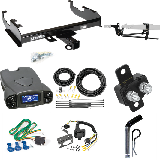 Fits 1969-1971 International 1500D Trailer Hitch Tow PKG w/ 11.5K Round Bar Weight Distribution Hitch w/ 2-5/16" Ball + Pin/Clip + Tekonsha Prodigy P3 Brake Control + 7-Way RV Wiring By Draw-Tite