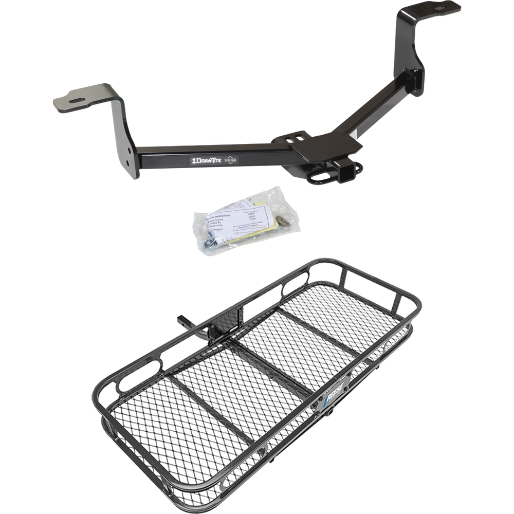 Fits 2009-2014 Acura TSX Trailer Hitch Tow PKG w/ 48" x 20" Cargo Carrier Rack (For Sedan Models) By Draw-Tite