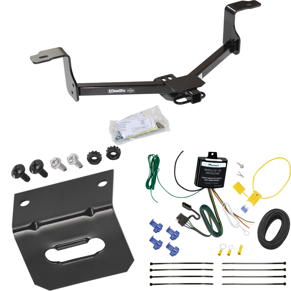 Fits 2016-2017 Honda Accord Trailer Hitch Tow PKG w/ 4-Flat Wiring Harness + Bracket (For Coupe Models) By Draw-Tite