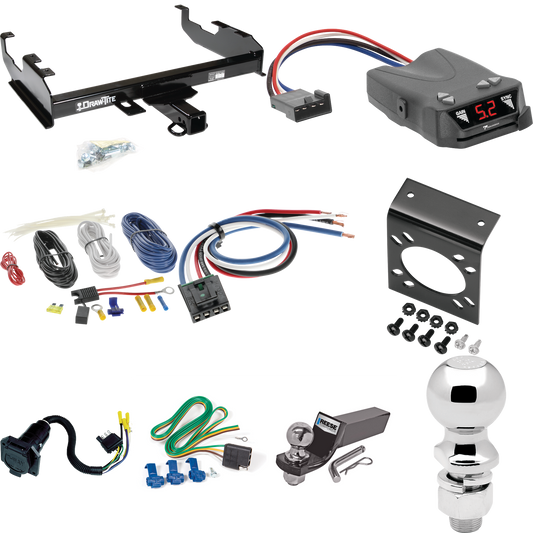 Se adapta al paquete de enganche de remolque International 1200D 1969-1970 con control de freno Tekonsha Brakeman IV + adaptador de cableado BC genérico + cableado RV de 7 vías + soporte de bola y caída de 2" y 2-5/16" de Draw-Tite