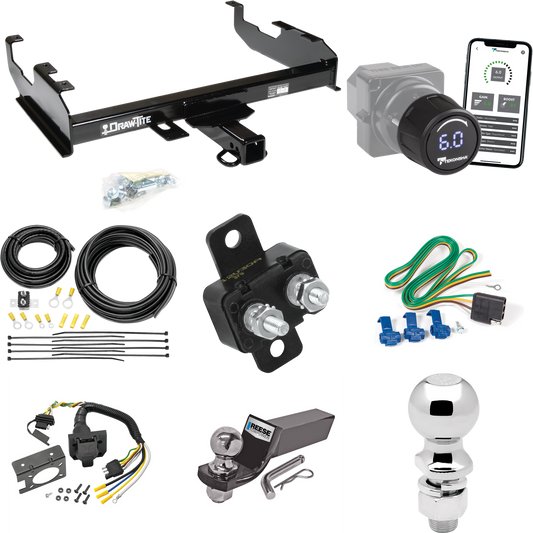 Se adapta al paquete de remolque con enganche de remolque International 100 de 1974-1974 con control de freno inalámbrico Bluetooth Tekonsha Prodigy iD + cableado de 7 vías para vehículos recreativos + soporte de bola y caída de 2" y 2-5/16" de Draw-Tite