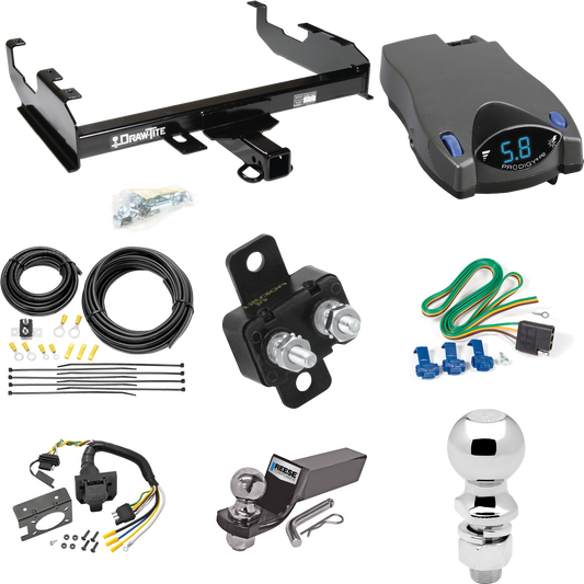 Fits 1969-1970 International 1300D Trailer Hitch Tow PKG w/ Tekonsha Prodigy P2 Brake Control + 7-Way RV Wiring + 2" & 2-5/16" Ball & Drop Mount By Draw-Tite