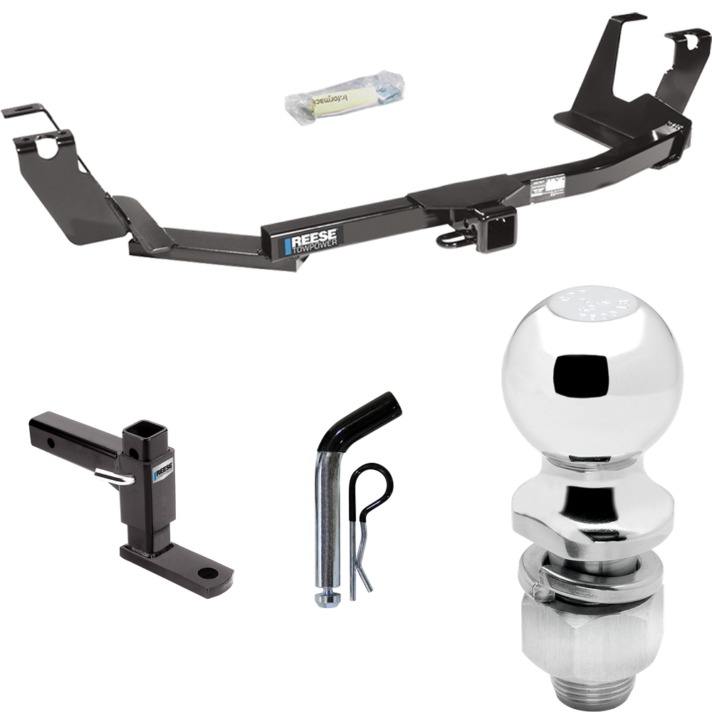 Fits 2005-2007 Chrysler Town & Country Trailer Hitch Tow PKG w/ Adjustable Drop Rise Ball Mount + Pin/Clip + 2" Ball (For w/Stow & Go Seats Models) By Reese Towpower