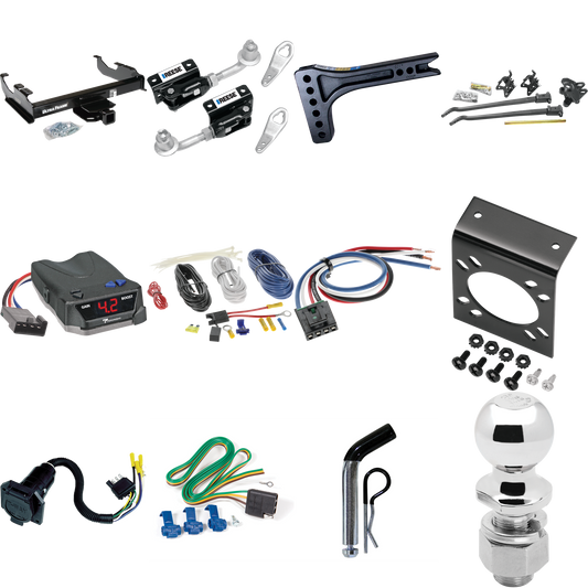Fits 1963-1966 GMC 3500 Trailer Hitch Tow PKG w/ 15K Trunnion Bar Weight Distribution Hitch + Pin/Clip + Dual Cam Sway Control + 2-5/16" Ball + Tekonsha BRAKE-EVN Brake Control + Generic BC Wiring Adapter + 7-Way RV Wiring By Draw-Tite