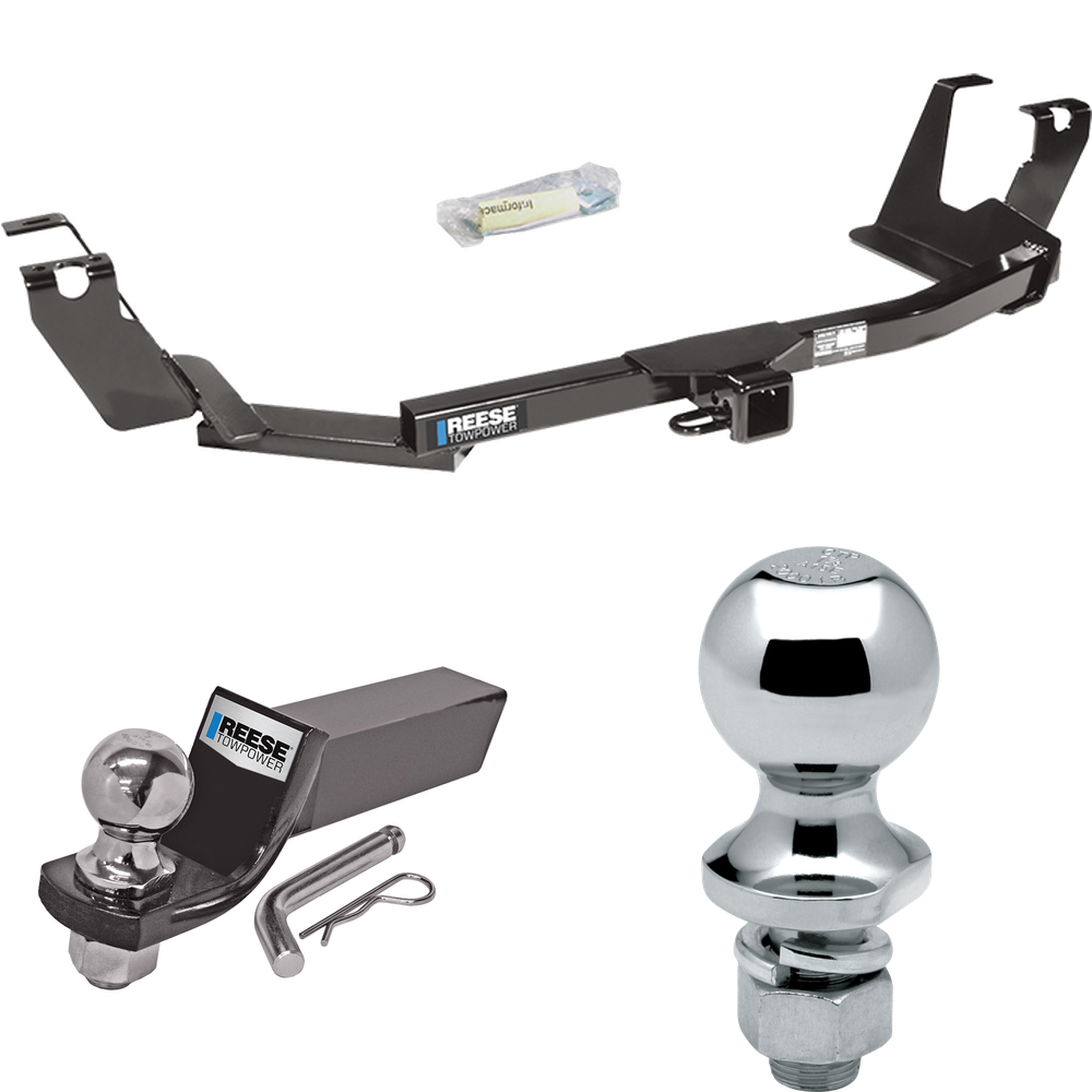 Fits 2005-2007 Chrysler Town & Country Trailer Hitch Tow PKG w/ Starter Kit Ball Mount w/ 2" Drop & 2" Ball + 1-7/8" Ball (For w/Stow & Go Seats Models) By Reese Towpower