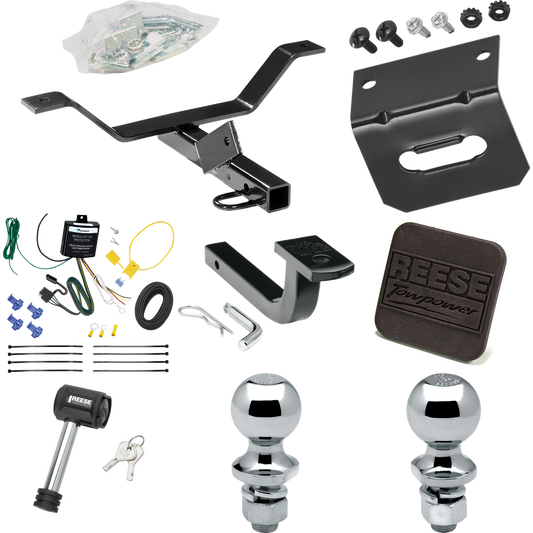 Fits 2004-2008 Acura TL Trailer Hitch Tow PKG w/ 4-Flat Wiring Harness + Draw-Bar + 1-7/8" + 2" Ball + Wiring Bracket + Hitch Cover + Hitch Lock By Reese Towpower