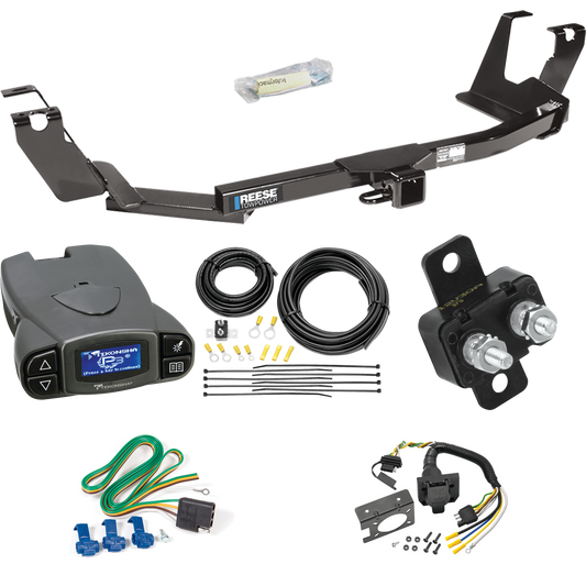 Fits 2005-2007 Dodge Grand Caravan Trailer Hitch Tow PKG w/ Tekonsha Prodigy P3 Brake Control + 7-Way RV Wiring (For w/Stow & Go Seats Models) By Reese Towpower