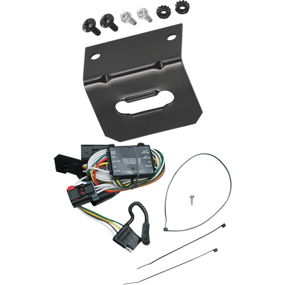 Fits 1996-2000 Chrysler Town & Country 4-Flat Vehicle End Trailer Wiring Harness + Wiring Bracket By Tekonsha