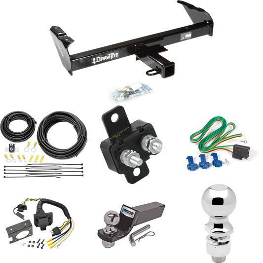 Se adapta al paquete de enganche de remolque International 1210 de 1971-1973 con cableado de 7 vías para vehículos recreativos + bola de 2" y 2-5/16" + soporte de caída de Draw-Tite