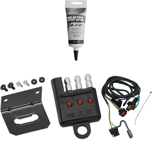 Tekonsha se adapta al arnés de cableado del remolque del extremo del vehículo de 4 planos Plymouth Voyager 1991-1995 + soporte de cableado + probador de cableado + grasa eléctrica