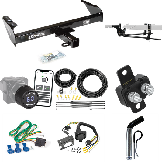 Fits 1971-1973 International 1310 Trailer Hitch Tow PKG w/ 8K Round Bar Weight Distribution Hitch w/ 2-5/16" Ball + Pin/Clip + Tekonsha Prodigy iD Bluetooth Wireless Brake Control + 7-Way RV Wiring By Draw-Tite