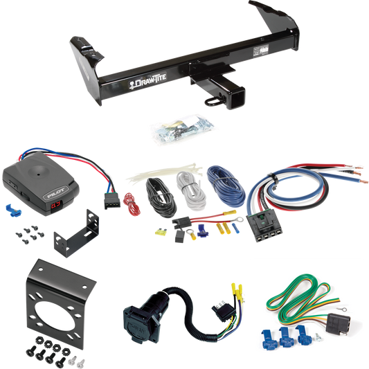 Se adapta al paquete de enganche de remolque GMC 3500 1963-1966 con control de freno piloto serie Pro + adaptador de cableado BC genérico + cableado RV de 7 vías de Draw-Tite