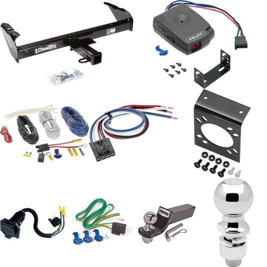 Se adapta al paquete de enganche de remolque GMC 3000 1963-1966 con control de freno piloto serie Pro + adaptador de cableado BC genérico + cableado RV de 7 vías + soporte de bola y caída de 2" y 2-5/16" de Draw-Tite