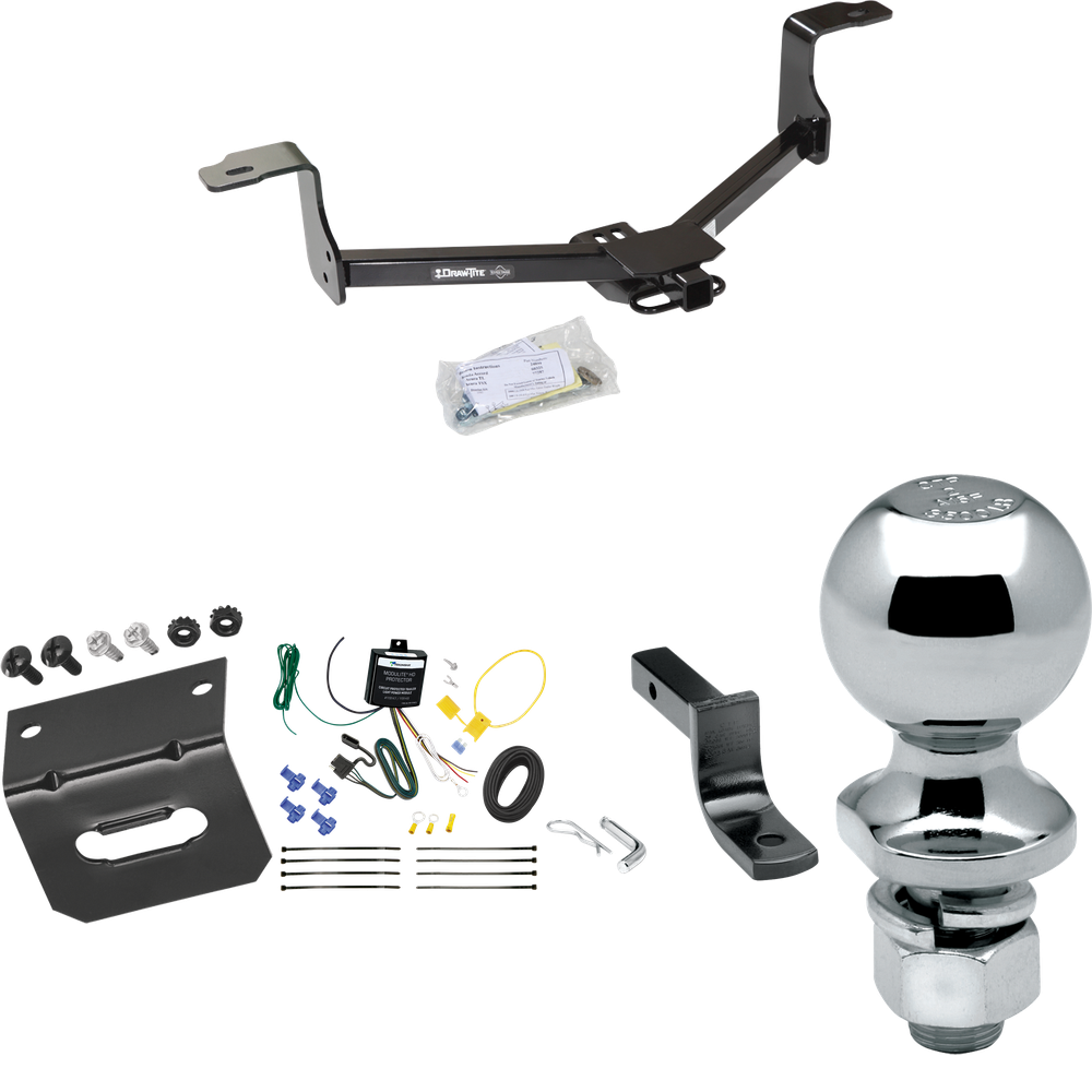 Se adapta al paquete de enganche de remolque Acura TL 2009-2014 con arnés de cableado de 4 planos + barra de tracción + bola de 2" + soporte de cableado de Draw-Tite