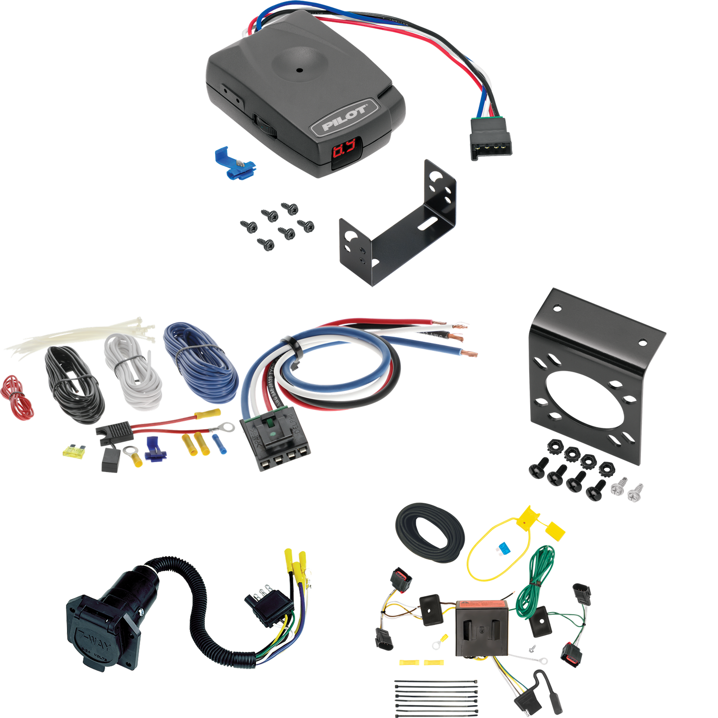 Fits 2008-2010 Chrysler Town & Country 7-Way RV Wiring + Pro Series Pilot Brake Control + Generic BC Wiring Adapter By Tekonsha