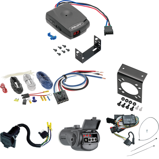 Se adapta al cableado de RV de 7 vías Chrysler Town &amp; Country 1996-2000 + control de freno piloto serie Pro + adaptador de cableado BC genérico + probador 2 en 1 y adaptador de 7 a 4 vías de Tekonsha