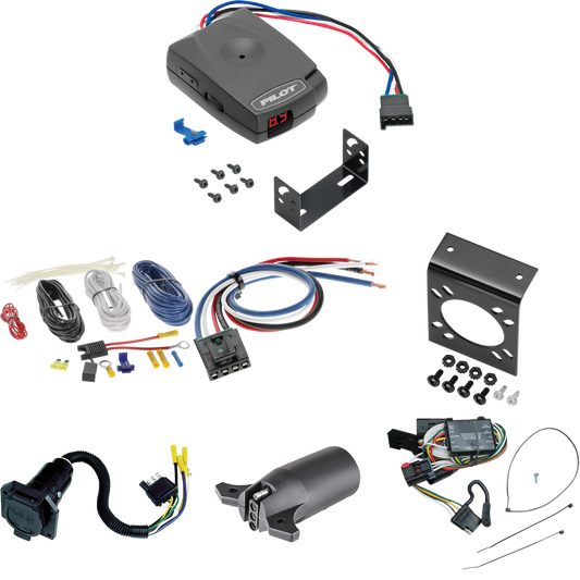 Fits 1996-2000 Dodge Caravan 7-Way RV Wiring + Pro Series Pilot Brake Control + Generic BC Wiring Adapter + 7-Way to 4-Way Adapter By Tekonsha