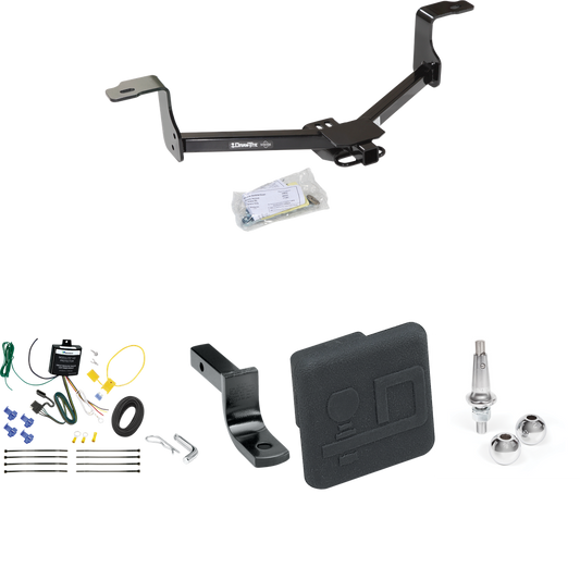 Fits 2016-2017 Honda Accord Trailer Hitch Tow PKG w/ 4-Flat Wiring Harness + Draw-Bar + Interchangeable 1-7/8" & 2" Balls + Hitch Cover (For Sedan Models) By Draw-Tite