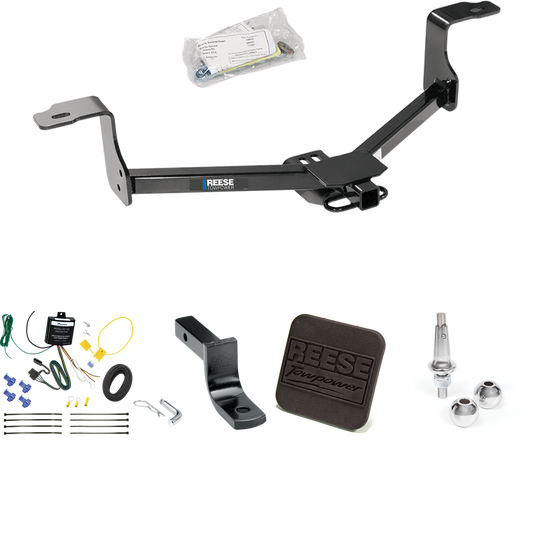 Fits 2016-2017 Honda Accord Trailer Hitch Tow PKG w/ 4-Flat Wiring Harness + Draw-Bar + Interchangeable 1-7/8" & 2" Balls + Hitch Cover (For Sedan Models) By Reese Towpower