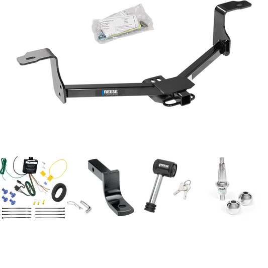 Se adapta al paquete de remolque de enganche de remolque Acura TL 2009-2014 con arnés de cableado plano de 4 + barra de tracción + bolas intercambiables de 1-7/8" y 2" + bloqueo de enganche de Reese Towpower