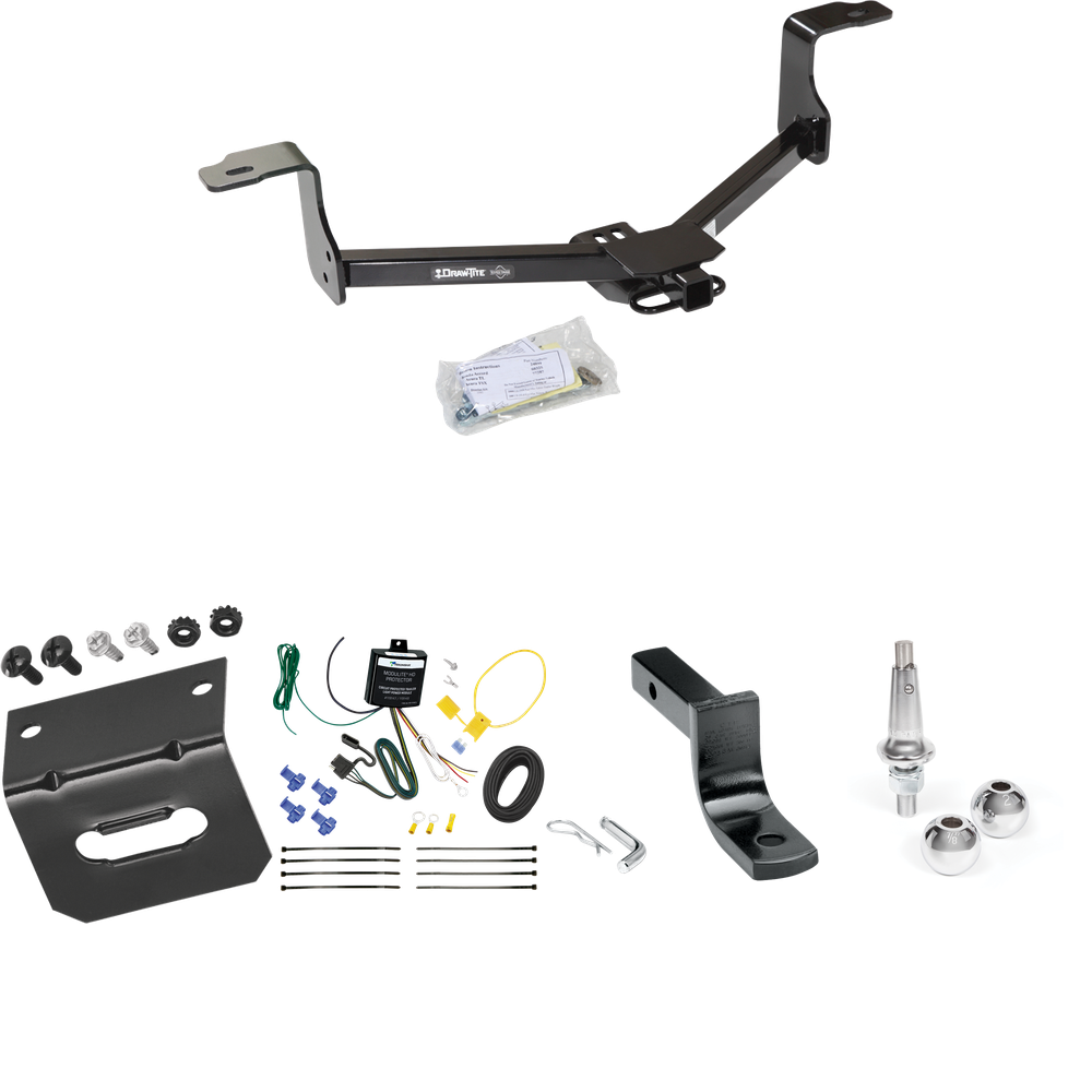 Se adapta al paquete de enganche de remolque Honda Accord 2013-2015 con arnés de cableado de 4 planos + barra de tracción + bolas intercambiables de 1-7/8" y 2" + soporte de cableado (para modelos Coupé, con luces traseras LED) de Draw-Tite