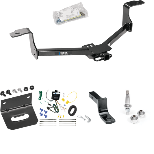 Fits 2009-2014 Acura TL Trailer Hitch Tow PKG w/ 4-Flat Wiring Harness + Draw-Bar + Interchangeable 1-7/8" & 2" Balls + Wiring Bracket By Reese Towpower