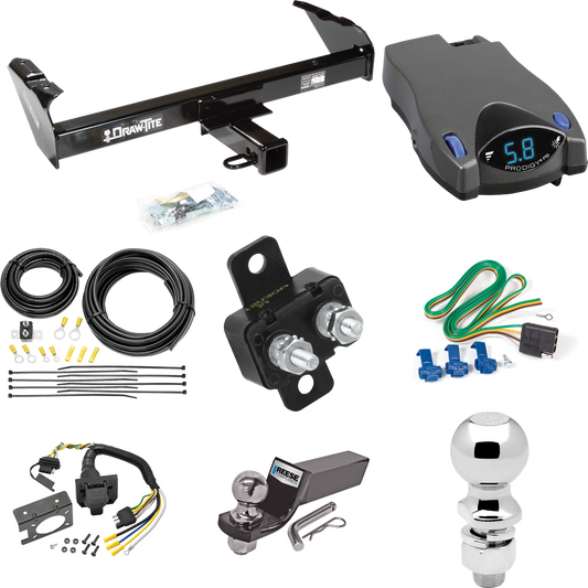 Se adapta al paquete de enganche de remolque GMC 3000 1963-1966 con control de freno Tekonsha Prodigy P2 + cableado RV de 7 vías + soporte de bola y caída de 2" y 2-5/16" de Draw-Tite