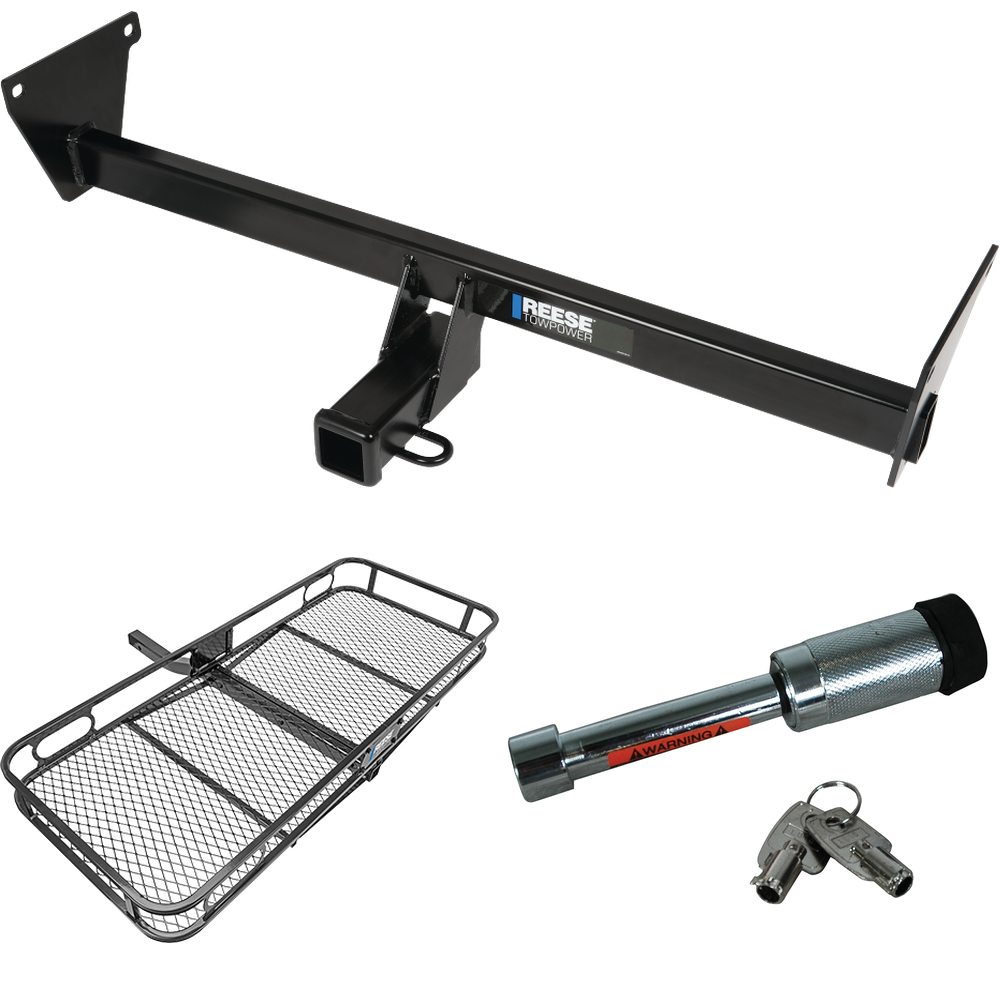 Fits 2023-2023 Mazda CX-50 Trailer Hitch Tow PKG w/ 60" x 24" Cargo Carrier + Hitch Lock By Reese Towpower