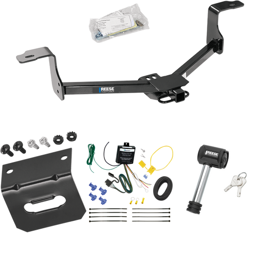 Fits 2016-2017 Honda Accord Trailer Hitch Tow PKG w/ 4-Flat Wiring Harness + Wiring Bracket + Hitch Lock (For Sedan Models) By Reese Towpower