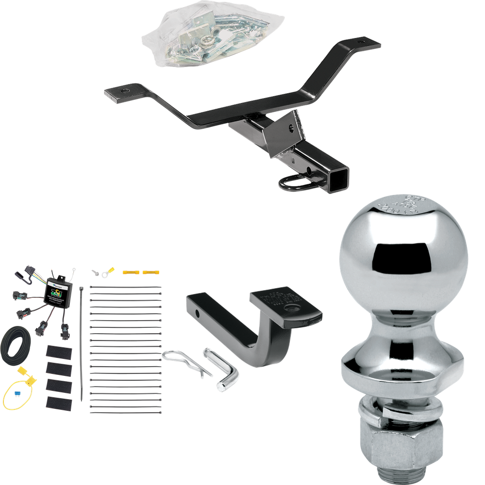 Fits 2004-2008 Acura TL Trailer Hitch Tow PKG w/ 4-Flat Zero Contact "No Splice" Wiring Harness + Draw-Bar + 1-7/8" Ball By Reese Towpower