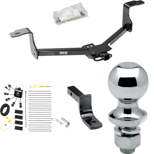 Fits 2009-2014 Acura TL Trailer Hitch Tow PKG w/ 4-Flat Zero Contact "No Splice" Wiring Harness + Draw-Bar + 1-7/8" Ball By Reese Towpower