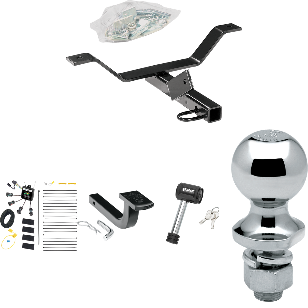 Se adapta al paquete de enganche de remolque Acura TL 2004-2008 con arnés de cableado de 4 contactos planos "sin empalme" + barra de tracción + bola de 1-7/8" + bloqueo de enganche de Reese Towpower