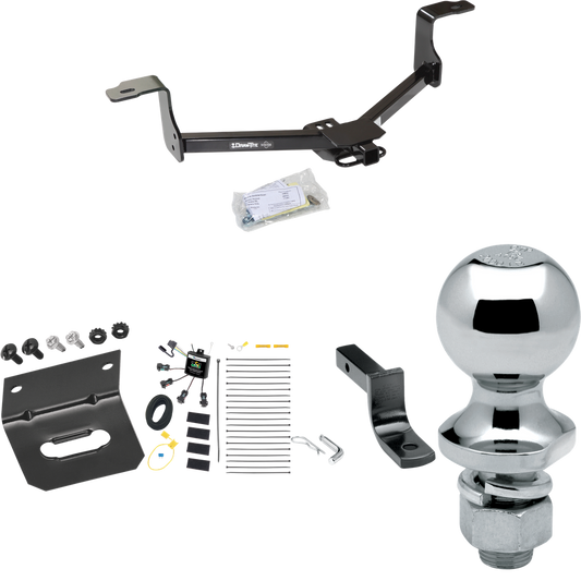 Se adapta al paquete de enganche de remolque Honda Accord 2013-2015 con arnés de cableado de 4 contactos planos "sin empalme" + barra de tracción + bola de 1-7/8" + soporte de cableado (para modelos sedán, con luces traseras LED) por Draw -Tita