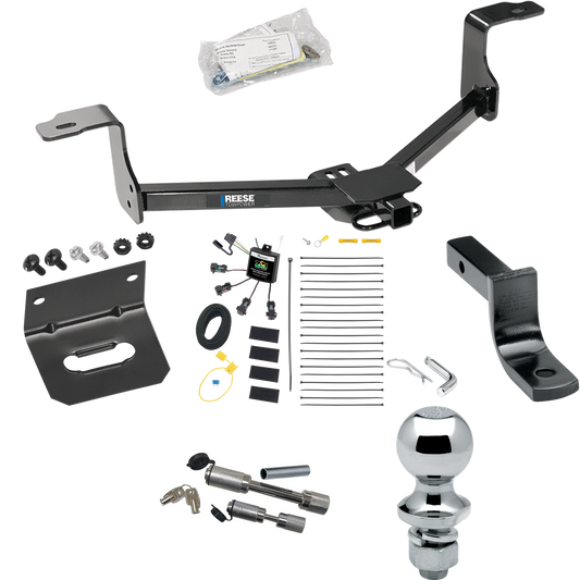 Fits 2009-2014 Acura TL Trailer Hitch Tow PKG w/ 4-Flat Zero Contact "No Splice" Wiring Harness + Draw-Bar + 1-7/8" Ball + Wiring Bracket + Dual Hitch & Coupler Locks By Reese Towpower