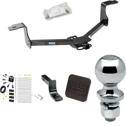 Se adapta al paquete de remolque con enganche de remolque Acura TL 2009-2014 con arnés de cableado de 4 contactos planos "sin empalme" + barra de tracción + bola de 2" + cubierta de enganche de Reese Towpower