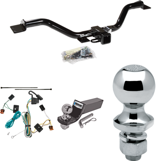 Fits 2007-2012 GMC Acadia Trailer Hitch Tow PKG w/ 4-Flat Wiring + Starter Kit Ball Mount w/ 2" Drop & 2" Ball + 1-7/8" Ball By Draw-Tite