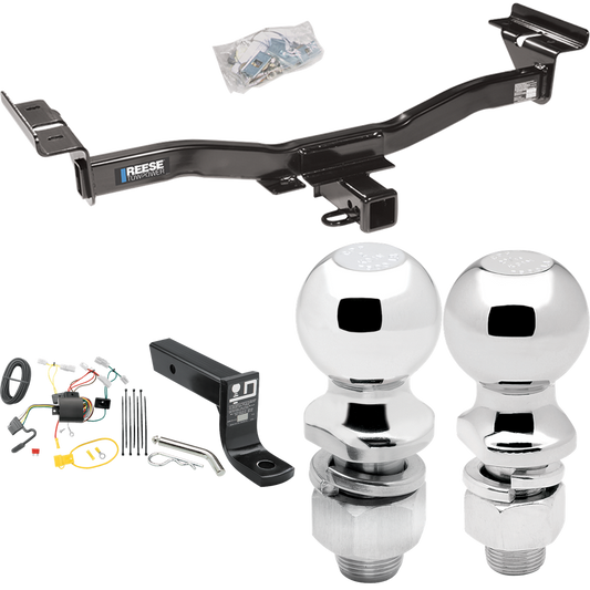 Fits 2007-2012 Mazda CX-7 Trailer Hitch Tow PKG w/ 4-Flat Wiring + Ball Mount w/ 4" Drop + 2" Ball + 2-5/16" Ball By Reese Towpower