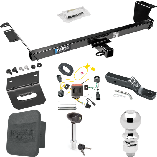 Fits 2012-2015 RAM C/V Trailer Hitch Tow PKG w/ 4-Flat Wiring + Ball Mount w/ 2" Drop + 2-5/16" Ball + Wiring Bracket + Hitch Lock + Hitch Cover (For Tradesman Models) By Reese Towpower