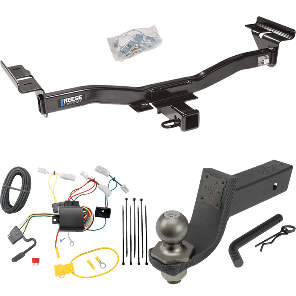 Fits 2007-2012 Mazda CX-7 Trailer Hitch Tow PKG w/ 4-Flat Wiring + Interlock Tactical Starter Kit w/ 3-1/4" Drop & 2" Ball By Reese Towpower