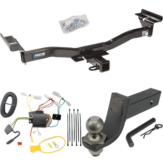 Fits 2007-2012 Mazda CX-7 Trailer Hitch Tow PKG w/ 4-Flat Wiring + Interlock Tactical Starter Kit w/ 3-1/4" Drop & 2" Ball By Reese Towpower